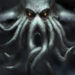 Una illustrazione che ritrae un mostro con le fattezze di Cthulhu.