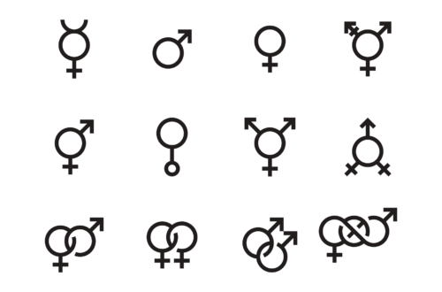 Una illustrazione con tanti simboli diversi per i tanti orientamenti sessuali diversi che ci sono.