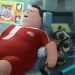 Un fotogramma dal film di animazione "Wall-E" della Pixar: c'è un giovane uomo bianco molto grasso, in tuta attillata rossa, quasi sdraiato su una sedia avveniristica; parla con un suo simile nero grazie a uno schermo che fluttua davanti alla sua testa; Wall-E, il robottino protagonista del film, sporge la testa da dietro lo schienale della sedia osservando la scena.