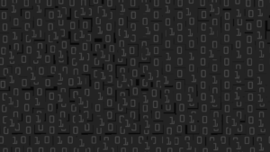 Un'illustrazione con tanti "0" e "1" sparsi davanti a uno sfondo nero. Ci sono molti più "0" che "1".