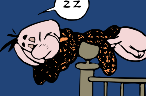 Particolare di una vignetta di un fumetto della Disney che raffigura il personaggio di Eta Beta, “l’uomo del futuro”, che dorme stando perfettamente in orizzontale appoggiato con il fianco destro della pancia sul pomello di una colonna di un letto.